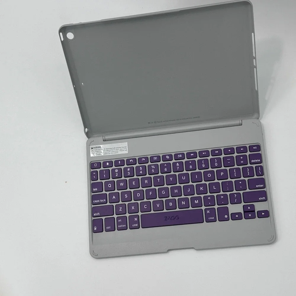 ZAGG Folio Hinged Bluetooth Keyboard Case for iPad Air Purple Gray IDSZF-PU0